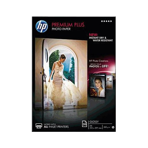 HP Confezione da 20 fogli carta fotografica Premium Plus lucida A4/210 x 297 mm