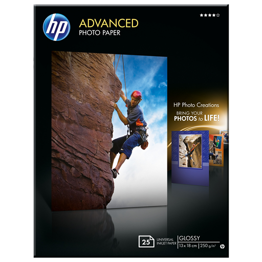 HP Carta fotografica Advanced lucida 250 g/m2 13" x 18" 127 x 178 mm 25 fogli