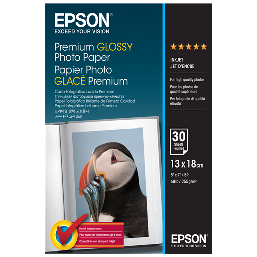 Epson Premium Glossy Photo Paper - 13x18cm - 30 Fogli