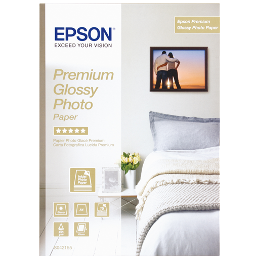 Epson Premium Glossy Photo Paper - A4 - 15 Fogli