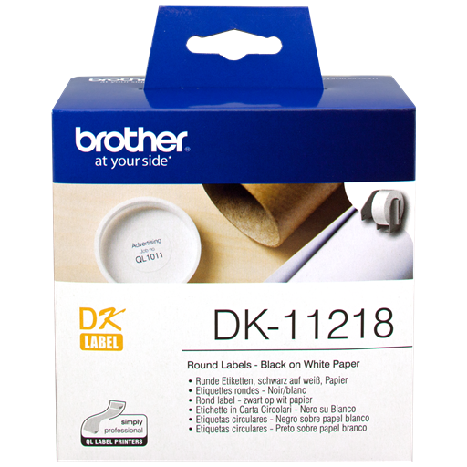 Brother DK-11218 Round Labels Bianco