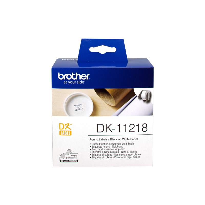 Brother DK-11218 Round Labels Bianco